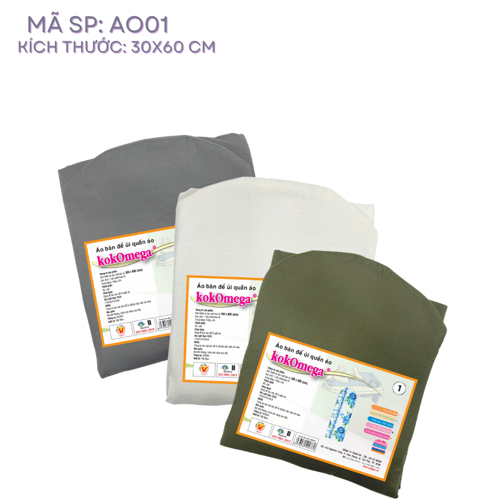 Áo bọc bàn để ủi có mút 30 x 60cm kokOmega